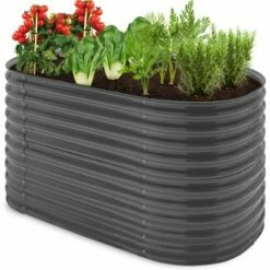 Best Choice Products 63in Oval Metal Raised Garden Bed, Customizable Outdoor Planter for Gardening, Plants -Cheap Planters Store unnamed file 892