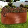 Sunnydaze Decor Sunnydaze Large Oval Steel Raised Garden Bed - Stand-Up Height - 79" W x 32" H - Brown -Cheap Planters Store unnamed file 91