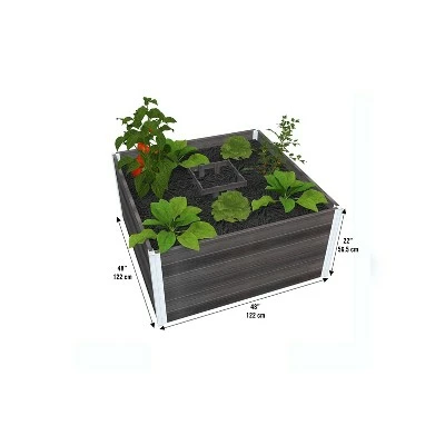 Urbana Keyhole Garden Square Planter Espresso - Vita 5 Urbana Keyhole Garden Square Planter Espresso - Vita - Image 3